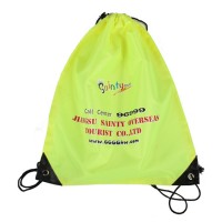 custom green nylon drawstring bag with company's name website