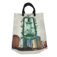 thick string rope handle cotton tote bag colorful heat transfer printing canvas bag