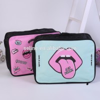 Colorful reusable Nylon fashion carton cheap leisure Eco Make up bag