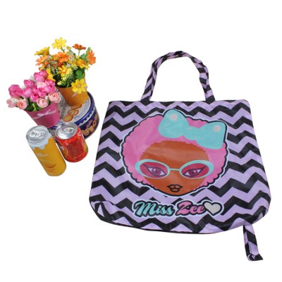 custom fashion style polyester tote bag for girl's cosmetics skin care products packaging